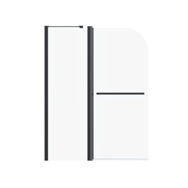 Frameless Folding Shower Doors For Bathtub - Matte Black