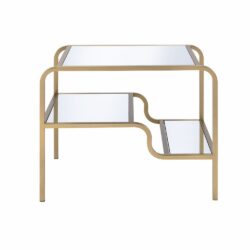 Astrid - Mirrored End Table - Gold