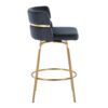 Cinch - Glam / Art Deco Fixed Height Counter Stool With Swivel With Round Footrest (Set of 2) - Gold / Black - Image 3