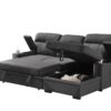 Kaden - Sleeper Sectional Sofa Chaise With Storage Arms And Cupholder - Gray - Image 5
