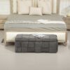 Stylish Storage Ottoman Bench With Safety Hinge For Living Room & Bedroom - Dark Gray - Image 4