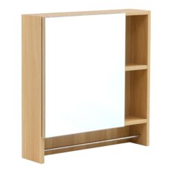 Wall Mounted Bathroom Storage Cabinet With Mirror Door, Medicine Cabinet, Over The Toilet Storage Cabinet With Shelves And Towel Rack - Burly Wood