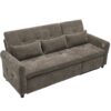 2 In 1 Sofa 3 Seater With Sofa Bed And Reversible Recliner - Dark Gray - Image 12