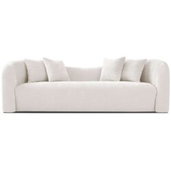 Mason - Mid-Century Modern Luxury Tight Back Curvy Couch - White