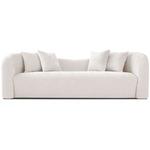 Mason - Mid-Century Modern Luxury Tight Back Curvy Couch - White