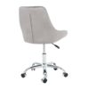 Modern Velvet Fabric Dining Chair With Chrome Legs, Soft And Comfortable, Lift Adjustment, Space Saving - Gray - Image 14