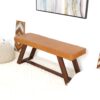Marley - Genuine Leather Bench - Amber - Image 2