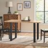 Dining Table With Top And Iron Frame - Natural / Black - Image 2