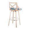 Charlotte - Farmhouse Fixed Height Counter Stool With Swivel And Round Footrest (Set of 2) - Blue / White Washed - Image 5