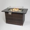 44" Outdoor Fire Pit Table, Propane Fire Table With Ceramic Tabletop Gas Fire Table - Espresso - Image 4