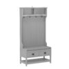 Modern 3 In 1 Hallway Hall Tree With Storage Drawers, Coat Rack, Shoe Rack Bench, And Cushion - Gray - Image 15