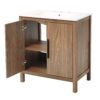Bathroom Vanity With Single Sink, Combination Under Counter Sink, Bathroom Storage Cabinet With Soft Closing Door, Multi-Function Storage, Solid Wood Frame - Light Brown - Image 14