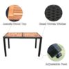 7 Piece Outdoor Patio Wicker Dining Set Patio Wicker Furniture Dining Set - Black / Cream - Image 14