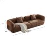 Sectional Sofa With Durable Fabric, Solid Wood Frame, And High Density Sponge Fill - Camel - Image 3