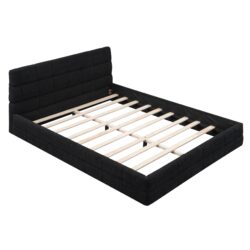 Queen Size Upholstered Platform Bed - Black
