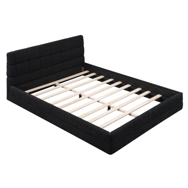Queen Size Upholstered Platform Bed - Black