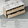 Bathin Freestanding Bathroom Vanity With Double Sinks, Bathroom Storage Vanity Cabinet With Stone Resin Countertop And Soft Close Drawers - Natural Oak - Image 3