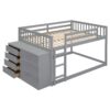 Full Over Full Bunk Bed With 4 Drawers And 3 Shelves - Gray - Image 8
