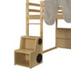 Full Size Loft Bed House Shaped Frame With Tent - Natural / Beige - Image 12