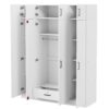 Contemporary 4 Door Wardrobe With Drawer And Top Cabinet - White - Image 3