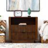 Lola - Mid-Century Modern Nightstand 2 Drawer Bed Side Table - Dark Brown - Image 12