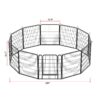 12 Panels Heavy Duty Metal Playpen With Door, Dog Fence Pet Exercise Pen For Outdoor - Black - Image 8