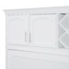 Queen Size Murphy Wall Bed With Top Cabinets & Wine Rack - White - Image 6