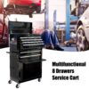 High Capacity Rolling Tool Chest With Wheels And Drawers, 8 Drawer Tool Storage Cabinet - Black - Image 2