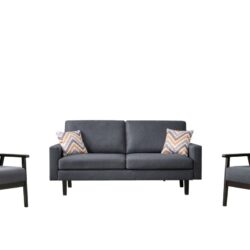 Bahamas - Sofa And 2 Chairs With 2 Throw Pillows - Dark Gray