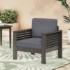 Flare - Outdoor Club Chair With Water Resistant Cushions - Dark Gray - Image 2
