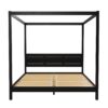King Canopy Bed Frame Modern Minimalist Boho - Black - Image 2