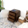 Lionel - Mid-Century Modern Nightstand 3 Drawer Bed Side Table - Brown - Image 12