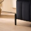 Wide Upholstered Velvet Storage Soft Bench Footstool Ottoman End Of Bed With Metal Legs, Foot Rest For Living Room, Entryway And Bedroom - Black - Image 7
