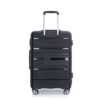 Hardshell Suitcase Double Spinner Wheels Pp Luggage Sets Lightweight Durable Suitcase With Tsa Lock, 3 Piece Set (20/24/28) - Black - Image 9
