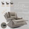 3 Seater Home Theater Recliner Manual Recliner Chair With A Led Light Strip Two Built-In Cup Holders For Living Room - Gray - Image 3