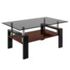Modern Rectangular Coffee Table With Tempered Glass Top Layer - Gray - Image 9