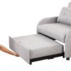 3 In 1 Pull Out Sofa Sleeper With Wing Table And USB Charge - Gray - Image 18