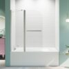 Frameless Folding Shower Doors For Bathtub With Pivot Tub Glass Door - Chrome - Image 2