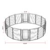 16 Panels Heavy Duty Metal Playpen With Door, Dog Fence Pet Exercise Pen For Outdoor - Black - Image 7