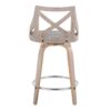 Charlotte - Farmhouse Fixed Height Counter Stool & Swivel With Round Footrest (Set of 2) - Light Gray - Image 5