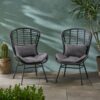 Calypso - Outdoor Chair With Water Resistance Cushion And Iron Frame - Gray - Image 4