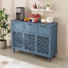 3 Door 3 Drawer Cabinet, American Furniture, Suitable For Bedroom, Living Room, Study - Blue - Image 5
