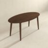 Ada - Mid-Century Modern Style Oval Dining Table - Brown - Image 4