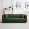Larisa - Mid-Century Modern Linen Sofa - Dark Green - Image 8