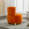 360 Degree Swivel Cuddle Barrel Accent Sofa Chair, Fluffy Round Armchair - Orange - Image 8