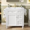 Bathroom Vanity With Top Sink, Modern Bathroom Storage Cabinet & 2 Drawers And A Tip-Out Drawer, Single Sink Bathroom Vanity - White - Image 21