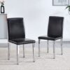 (Set of 4) Backrest Chairs With Silver Metal Legs A Perfect Match For Minimalist And Modern Home Styles - Black / Silver - Image 5