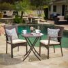 3 Piece Bistro Set With Water Resistant Cushions And 2 Chairs - Brown Multi - Image 10