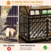 Wooden Dog Crate Furniture With Divider And Storage Drawers For Large Dogs - Rustic Brown - Image 9