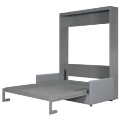 Queen Size Murphy Wall Bed With Cushion - Gray